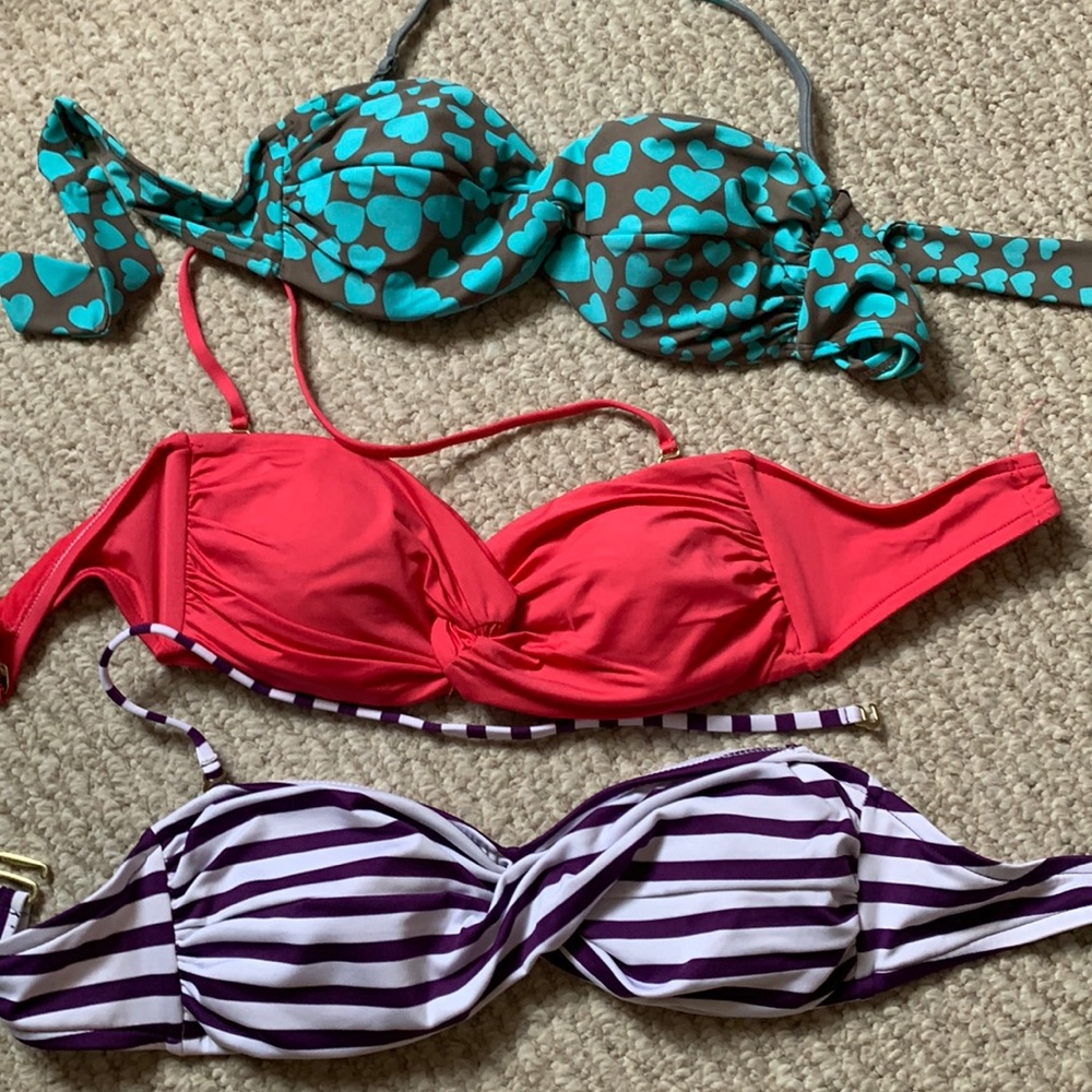 Bundle of 3 bandeau bikini tops